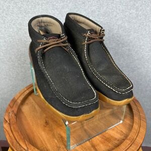 Twisted X Mens Black Suede Moccasin Chukka Boots Slip On Comfort Shoes 8.5